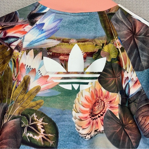 Adidas Originals Farm Curso D'Agua Floral Zip Up Track Jacket Women's Sz Medium - Picture 7 of 10